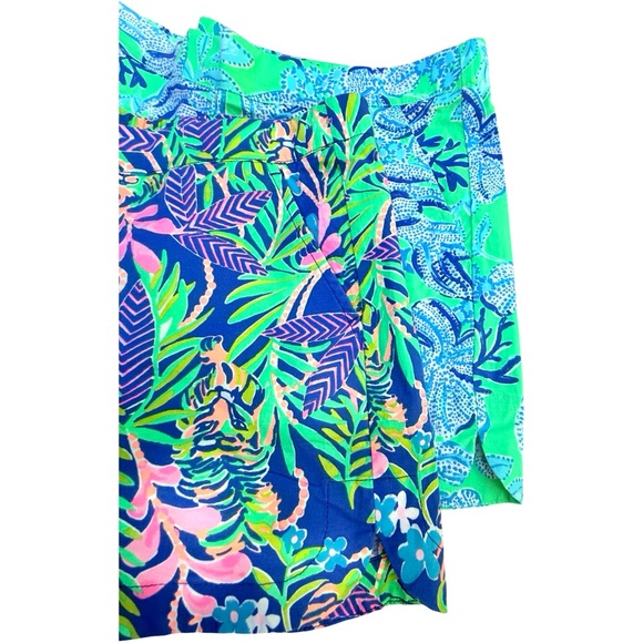 Lilly Pulitzer Tropical Print Shorts Lot - Aqua & Blue - Picture 3 of 6